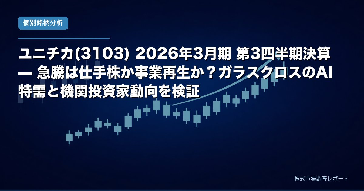 ユニチカ(3103) 急騰の実態検証 — 事業再生計画とガラスクロスのAI特需