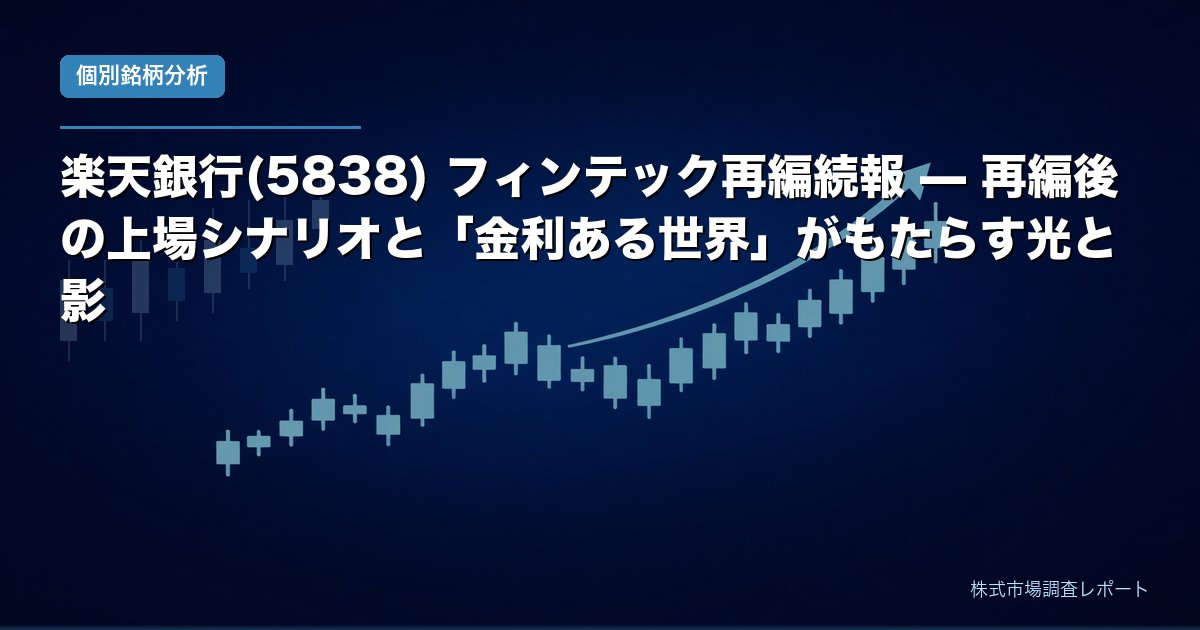 楽天銀行(5838) 再編後の上場シナリオと金利上昇の影響