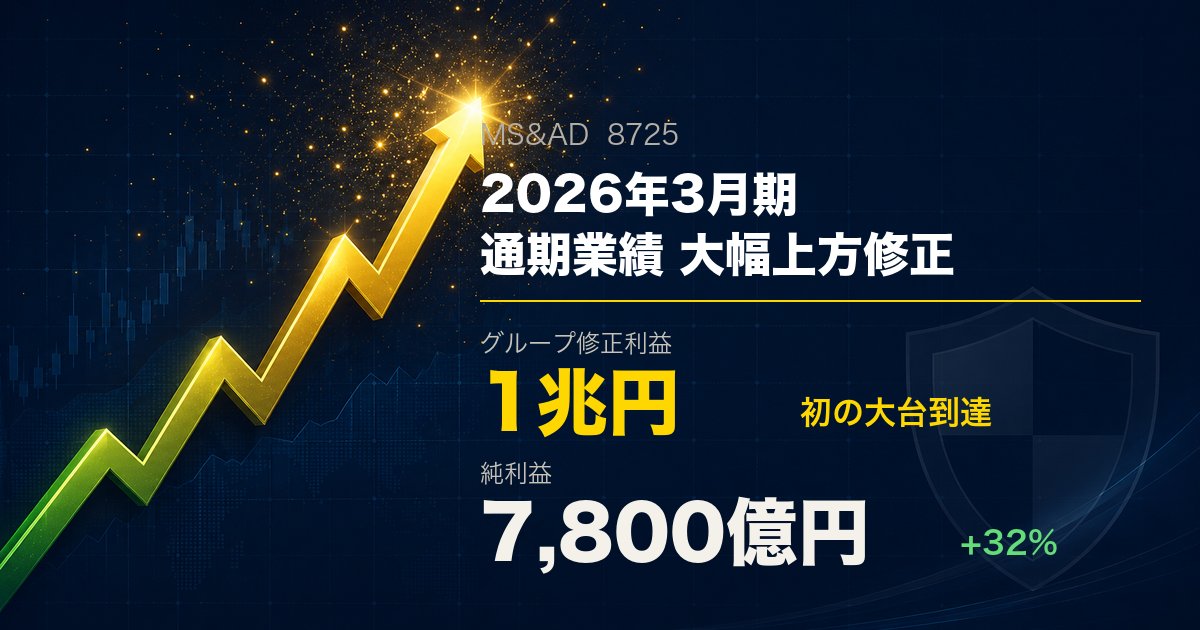MS&AD(8725) 2026年3月期 業績上方修正