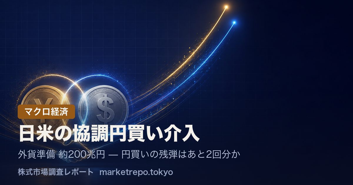 日米協調の円買い介入と日本の外貨準備を示すイメージ