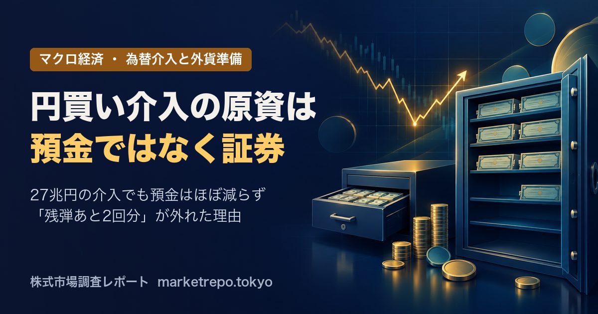 円買い介入の原資が預金ではなく証券だったことを示すイメージ